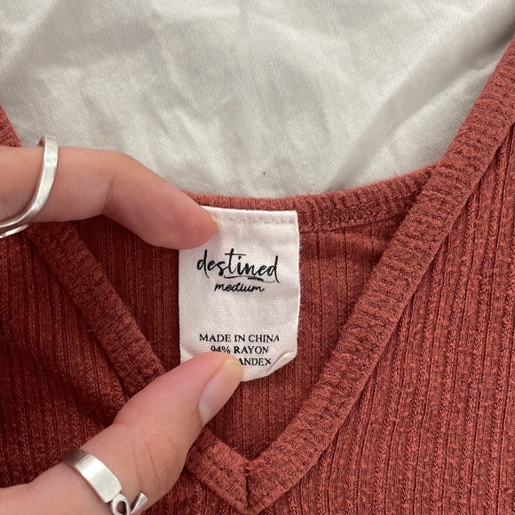 SOLD Destined Burgundy Tank Top - Picture 3 of 3